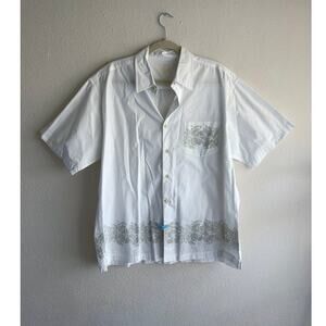 J. Crew White Tropical Hawaiian shirt Button Up vacation summer beach resort